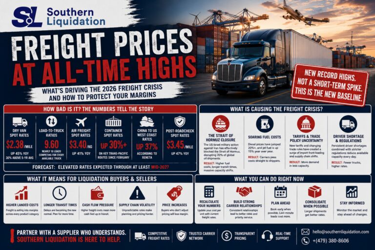 Why Freight Prices Are at All-Time Highs in 2026 — And What It Means for Liquidation Buyers