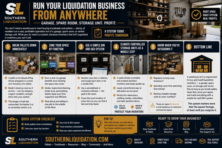 How to Store and Organize Liquidation Inventory Without Renting a Warehouse