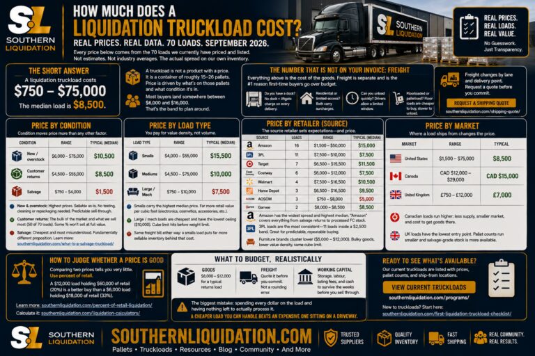 What Does a Liquidation Truckload Actually Cost? Real Prices for 2026