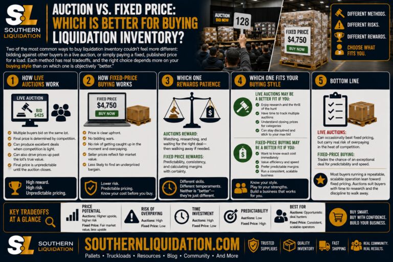 Live Auction vs. Fixed-Price Pallets: Which Buying Method Actually Gets You Better Deals?